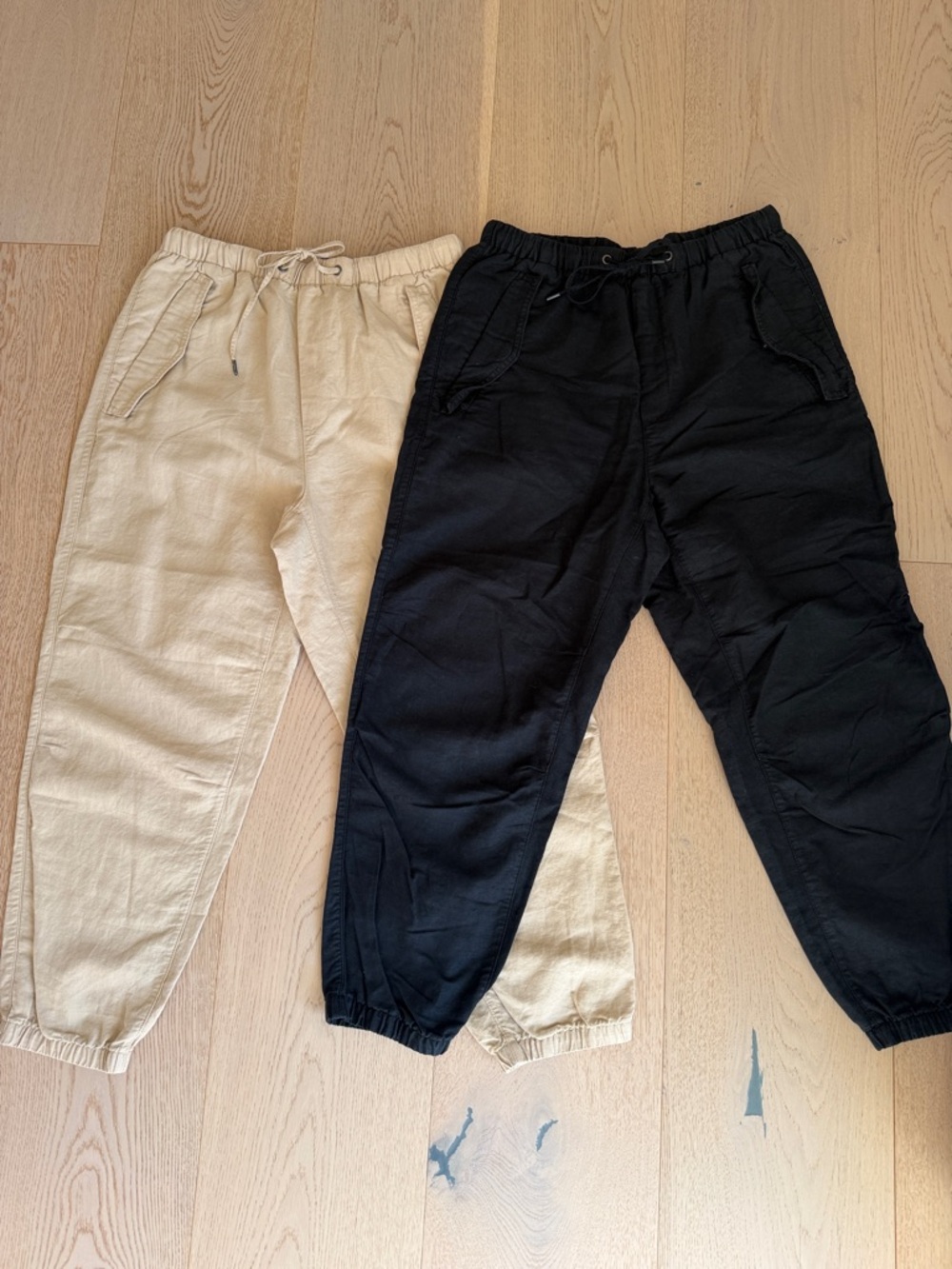 GAP Beige and Black Drawstring Jogger Pants
